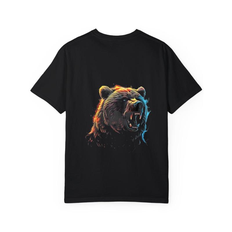 White T Shirt with Colorful Bear Head Print for Casual Wear