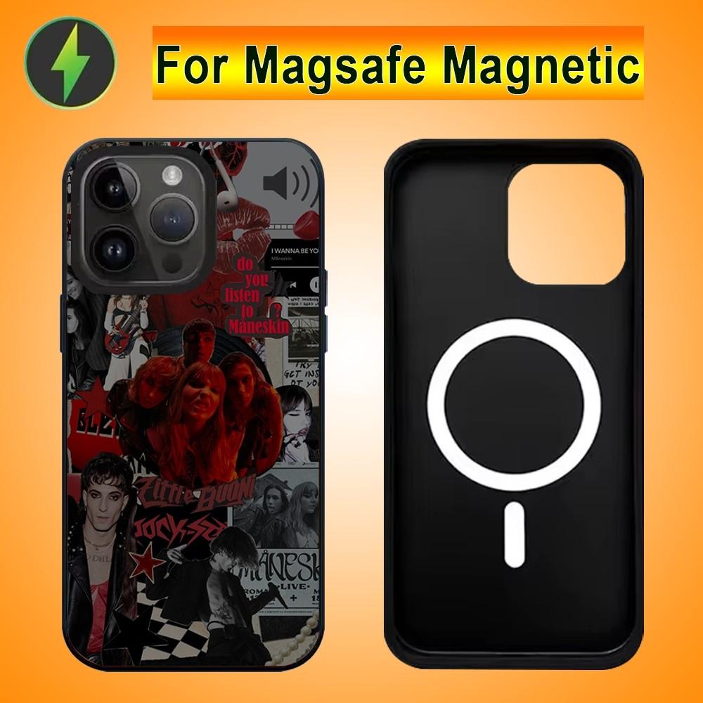 Maneskin Damiano David Phone Case For IPhone 15 14 13 Pro Max 11 12 Mini Alex Mirror For Magsafe Wireless Charging Cover