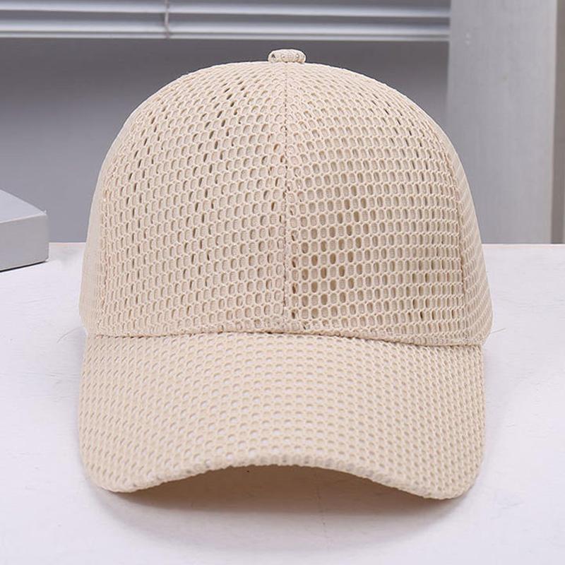 Cappellino da Baseball Traspirante in Rete Monocolore Estivo Protezione Solare Casual Versatile Uomo Donna con Visiera Traforata