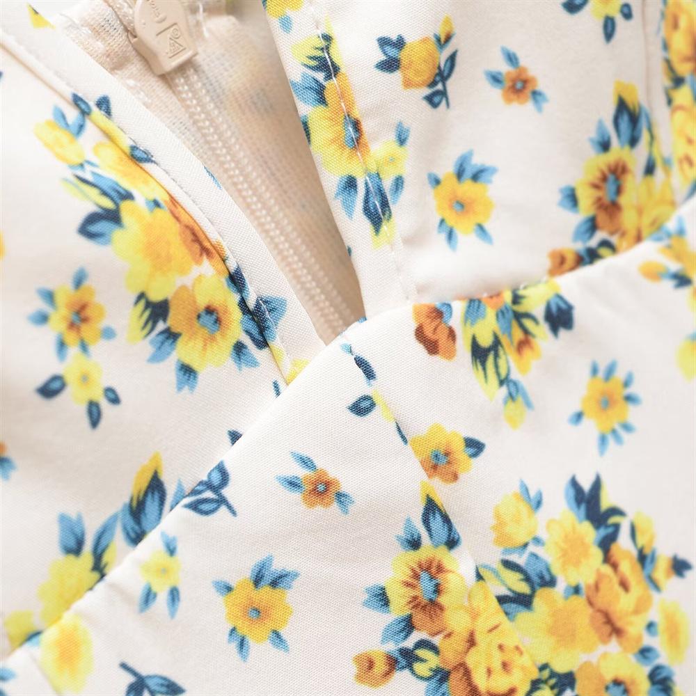 2025 Spring/Summer Slim-Fit Floral Bow Camisole Dress for Women