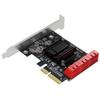 AREA SATA3 X 6 Port Expansion PCI Express X 4 Board Expansion Board Expansion Board Equipped with Large Heat Sink Compatible with Boot Drive Low