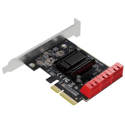 KARTA ROZSZERZAJĄCA OBSZAR SATA3 x 6 PORTÓW PCI Express x 4 Karta rozszerzająca Karta rozszerzająca Wyposażona w duży radiator Kompatybilna z dyskiem rozruchowym Niska