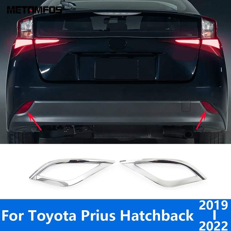 Rear Fog Light Lamp Cover Trim For Toyota Prius Hatchback     Chrome Foglight Protector Accessories Car Styling