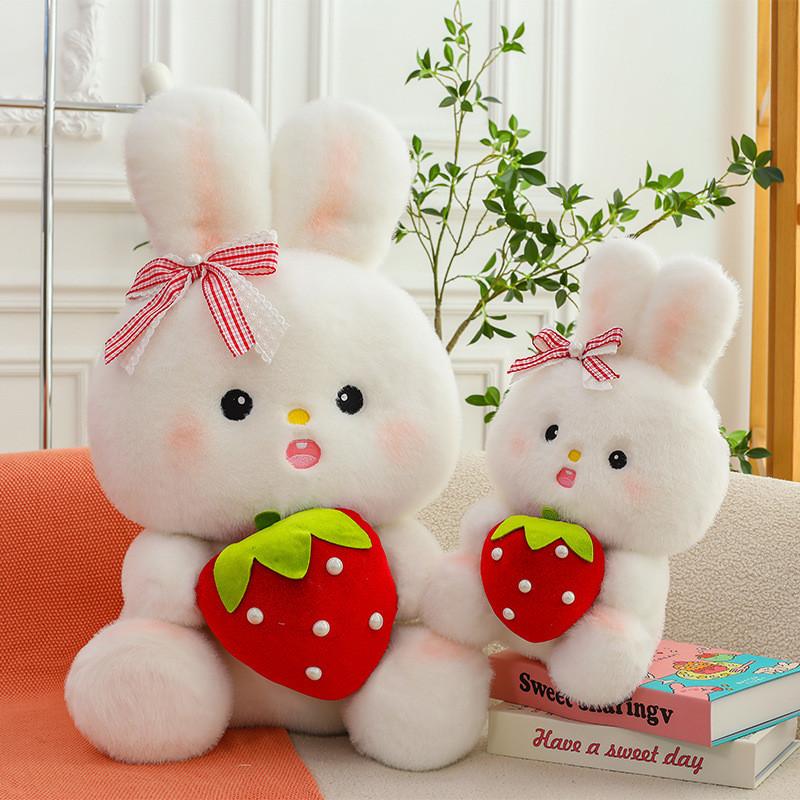 Strawberry Adorable Bunny Plush Toy Cute Ornaments And Pillow Gift Girls For