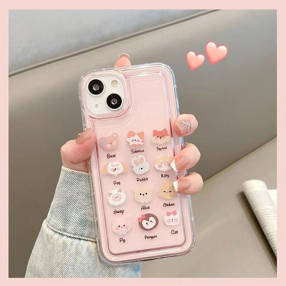 

Милые розовые наклейки с животными для Apple 15/14/13/12/11/PRO/PROMAX/XSMAX/XR/XS/X iPhone 11 Pro Max