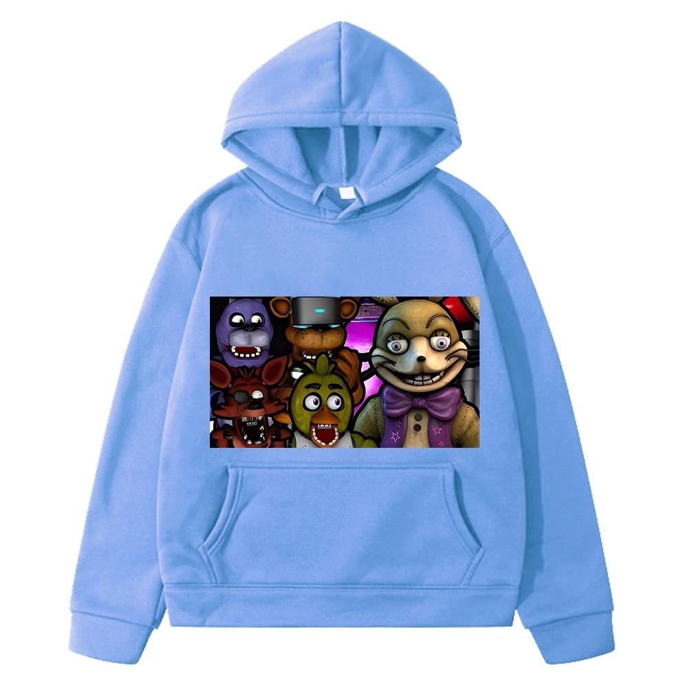 Bear Rabbit Game Kawaii Hoodies Autumn Boys Jacket Y2k Sudadera FNAF Sweatshirt Fleece Pullover Kids Clothes Girls Anime Hoodie