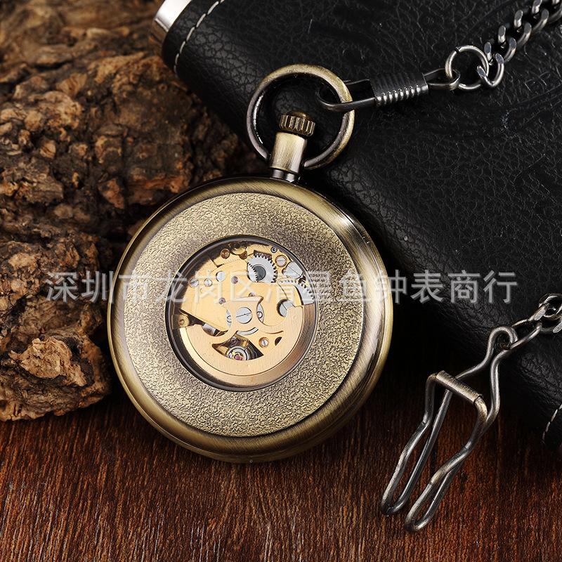 Roman Classic Fully Automatic Mechanical Pocket Watch Retro Uncovered Men'S And Women'S Mechanical Pocket Watch