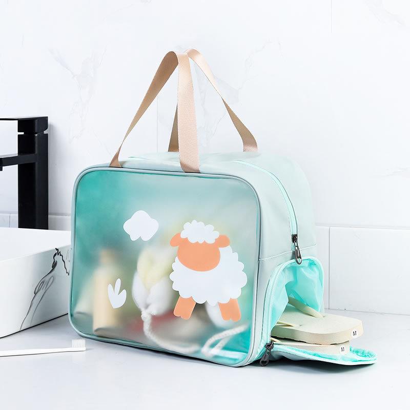 Portable Large Makeup Bag With Waterproof Pvc Material For Travel And Bathroom Storage