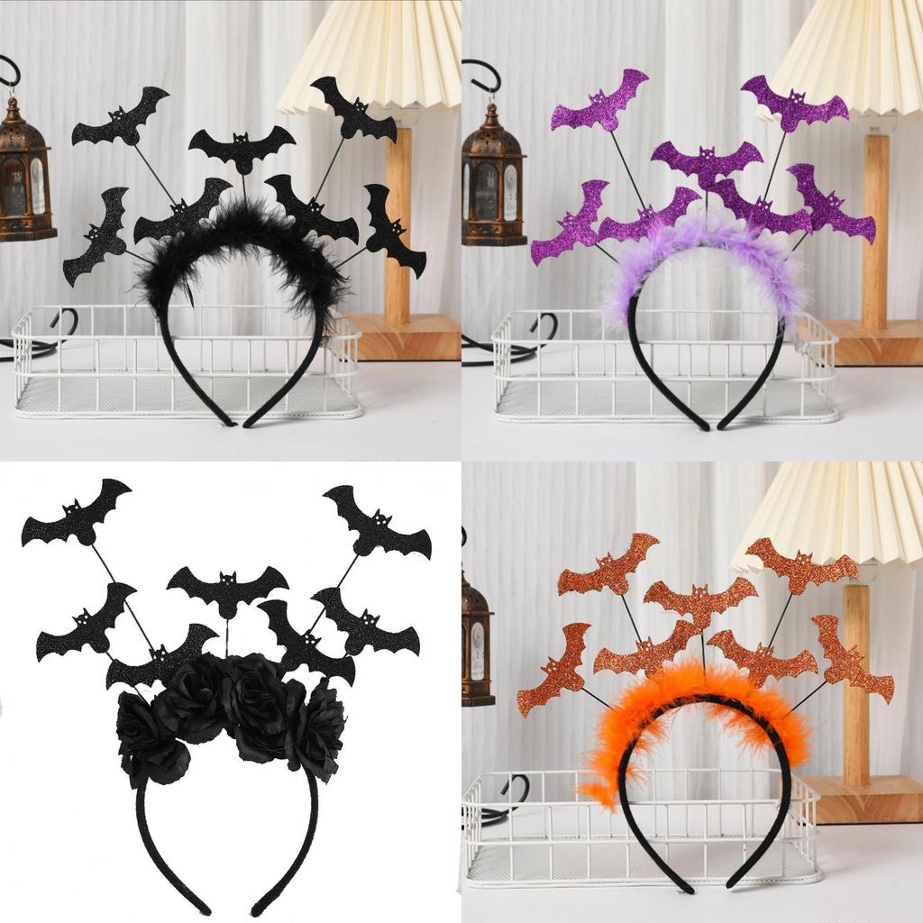 Bat Headband Halloween Festival Headwear With Gold Dust Details For Costumes And Events
