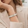 Square Modular Stainless Steel Bracelet 9mm Elastic Hand Chain Italian Chain Link Bracelet  Gift