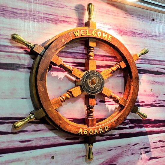 Schiffsrad aus Holz, Weihnachtsgeschenk Wanddekoration, Antike Wanddekoration