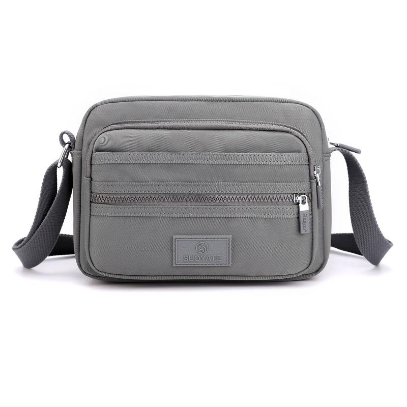 Five-layer Zipper Cash Bag Shoulder Bag Women's Messenger Bag Nylon Cloth Women's Bag Business Cashier Bag Small Square Bag Retro