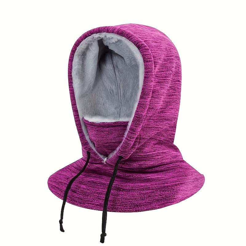 Men's and Women's Winter Hoode Balaclava Hat Thick Fleece Warm Outdoor Cycling Hat and Protective Earmuff Windproof Neck warmer