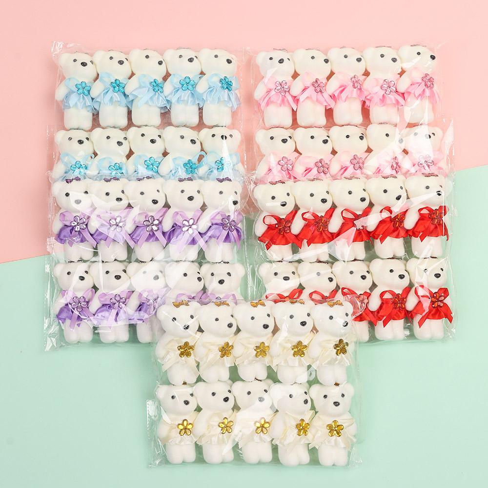 10Pcs/Set Bag Pendant Doll Bear Bouquet Accessories DIY Graduation Bouquet Bear Accessories  Wedding