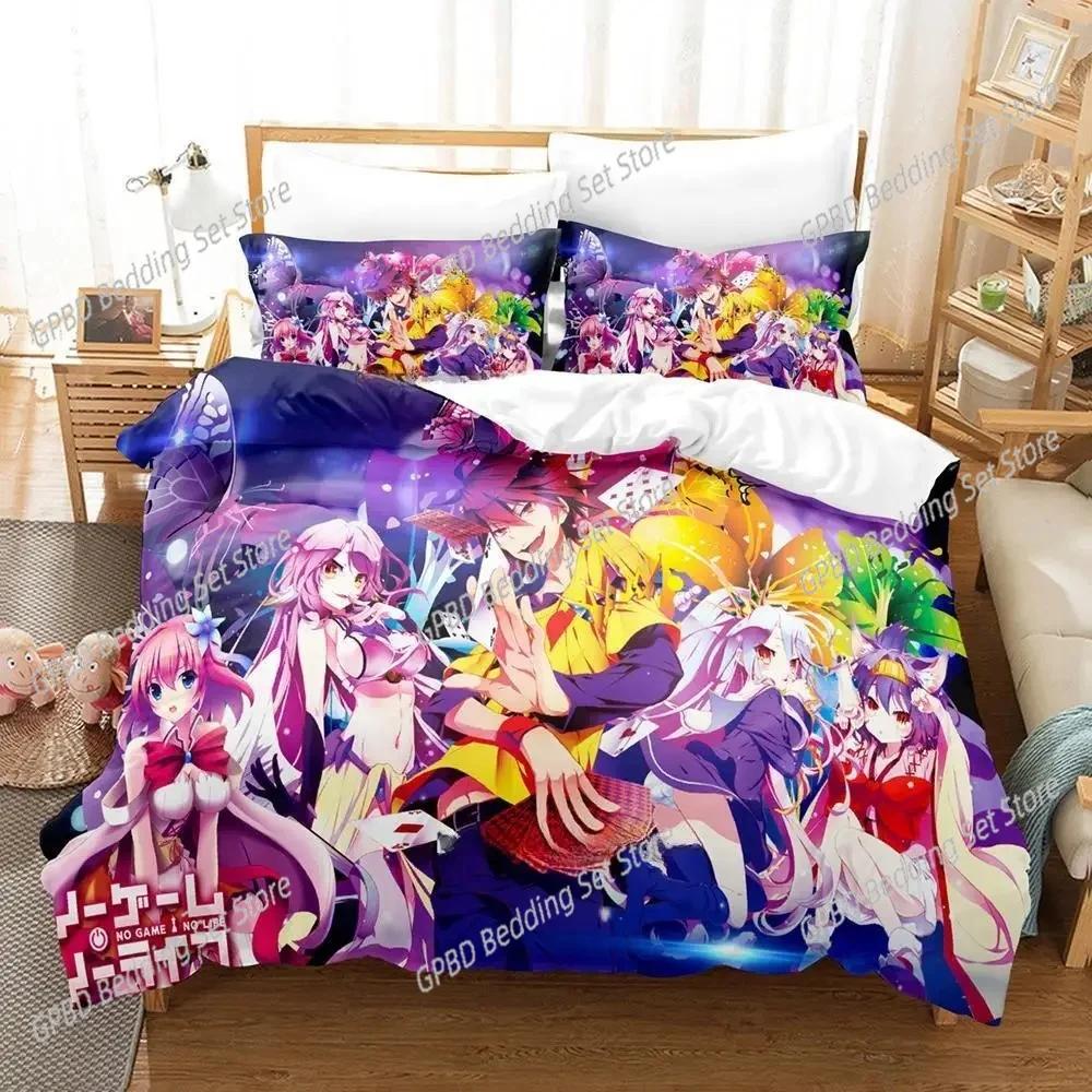No Game No Life Sora and Shiro Bedding Set Bedroom Soft Modern Bedspreads Comefortable Duvet Cover Quilt Cover And Pillowcase