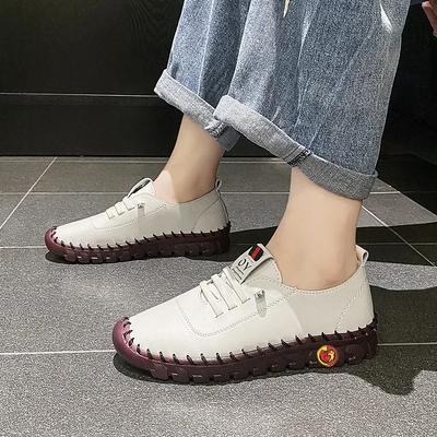 New Style Women's Sneakers Comfortable Breathable Leather Shoes Fashion Soft Bottom Flat Shoes Women's Shoes