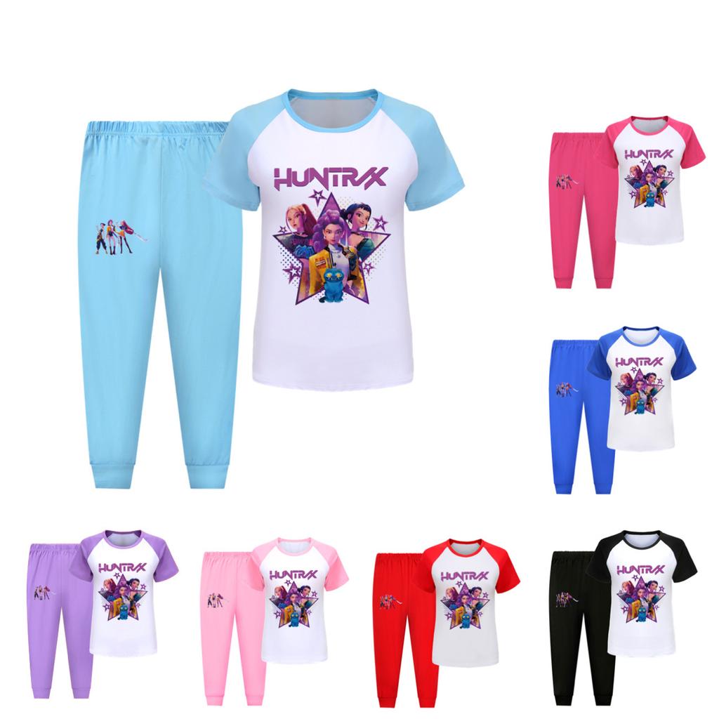 Children's Summer Sports T-shirt And Pants Two-piece Sportswear Set Short-sleeved Printed Clothing Suit