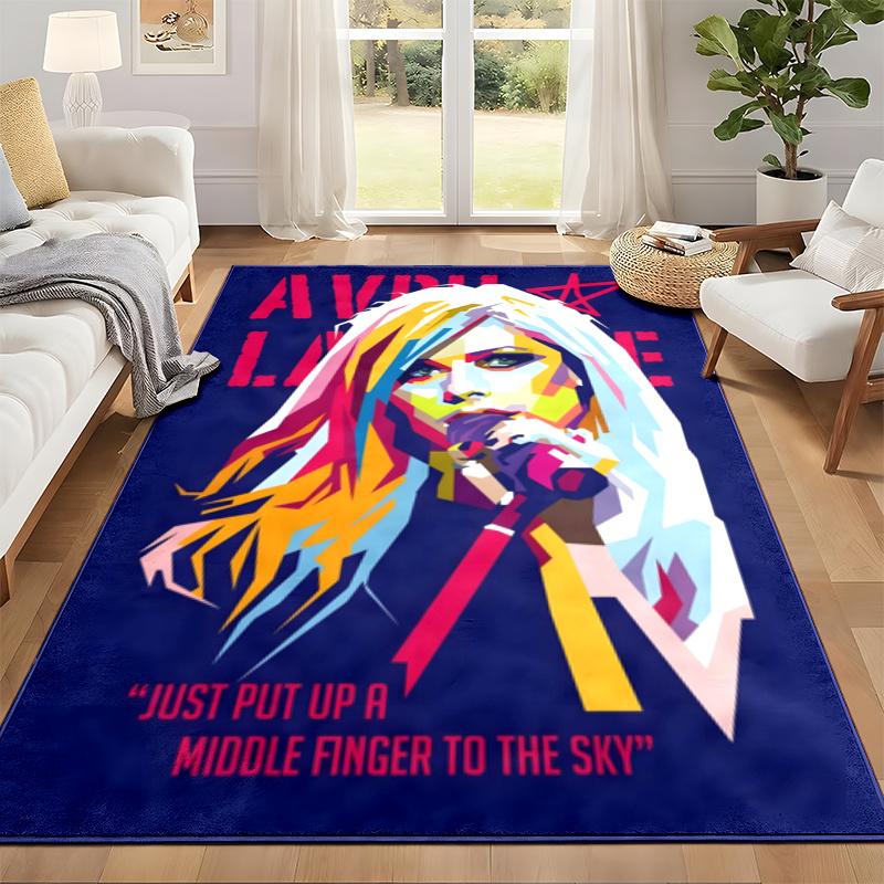 Avril Lavigne Carpet Door Mat for Living Room or Bedroom Protective Mat Under Chair Office Decoration Christmas Gift Birthday Present