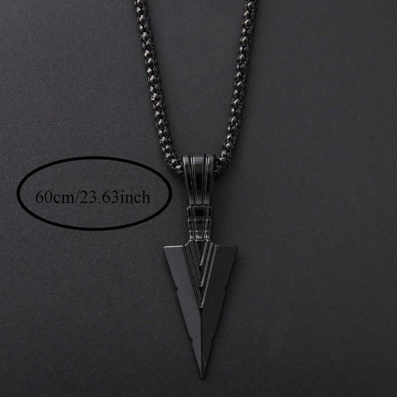 1pc Punk Style Arrow Shaped Pendant Necklace, Birthday Gift For Boyfriend, Suitable For Daily Wear