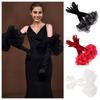 Elastic Ruffles Velvet Mittens Elegant Wedding Bridal Gloves Vintage Long Gloves  Dress Accessories