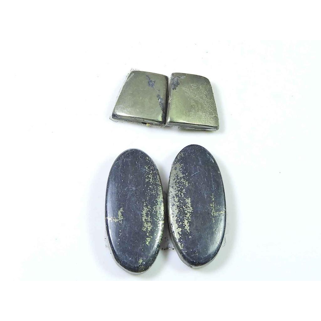 Natural Appach Gold Pyrite 2 Matching Pair Fancy Cabochon Gemstone 12-24MM SK-2136