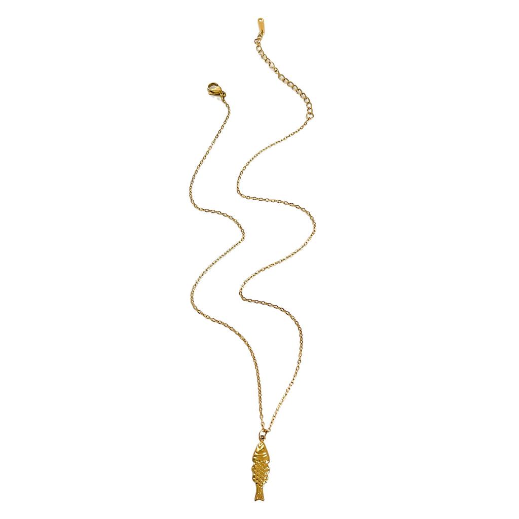 Unique Designs Fish Pendant Necklace Sturdy Stainless Steel Waterproof Jewelry Accessory for Women Beach Party Supplies