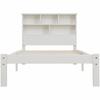 Solid Wood Single Bed with Drawers and Slatted Base, Bookshelf Teenagers and Adults Children's Bed, 90x200cm White