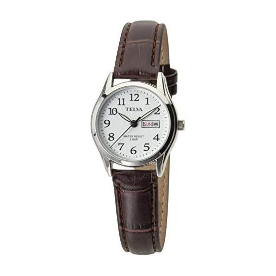 [CREPHA] CREPHA Watch Analog Leather Strap Date Day of the Week Waterproof for Daily Life Brown TE-AL177-WTS Women s