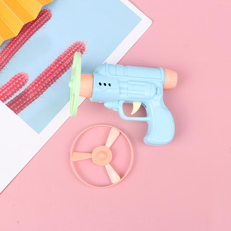 Flying Bamboo Dragonfly Flying Saucer Gun Flying Disc Outdoor Toy Launcher