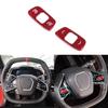 Red Carbon Fiber Steering Wheel Roller Button Trim Sticker For C8 Corvette 20-25