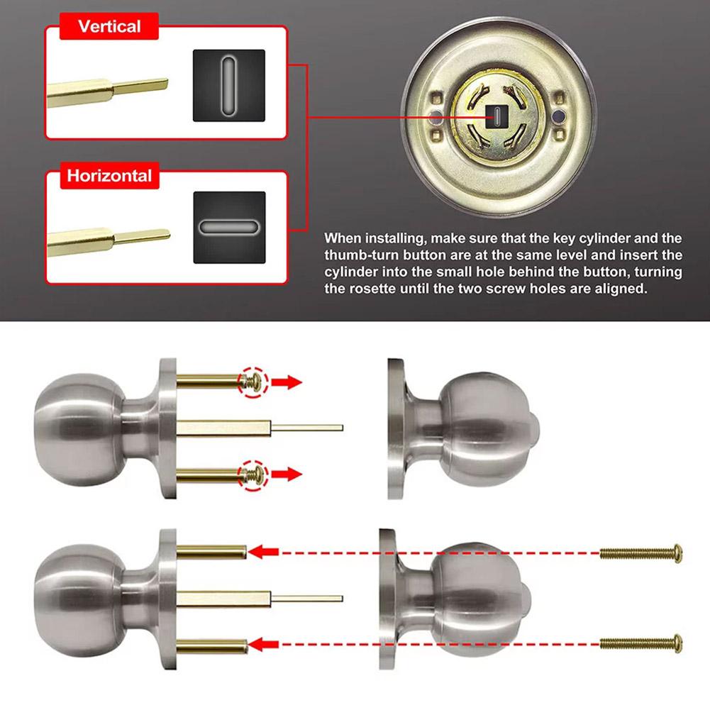 Universal Door Handle Knobs Bathroom Entrance Locks Accessories Bedroom Living Room Lock With Keys Door Lock