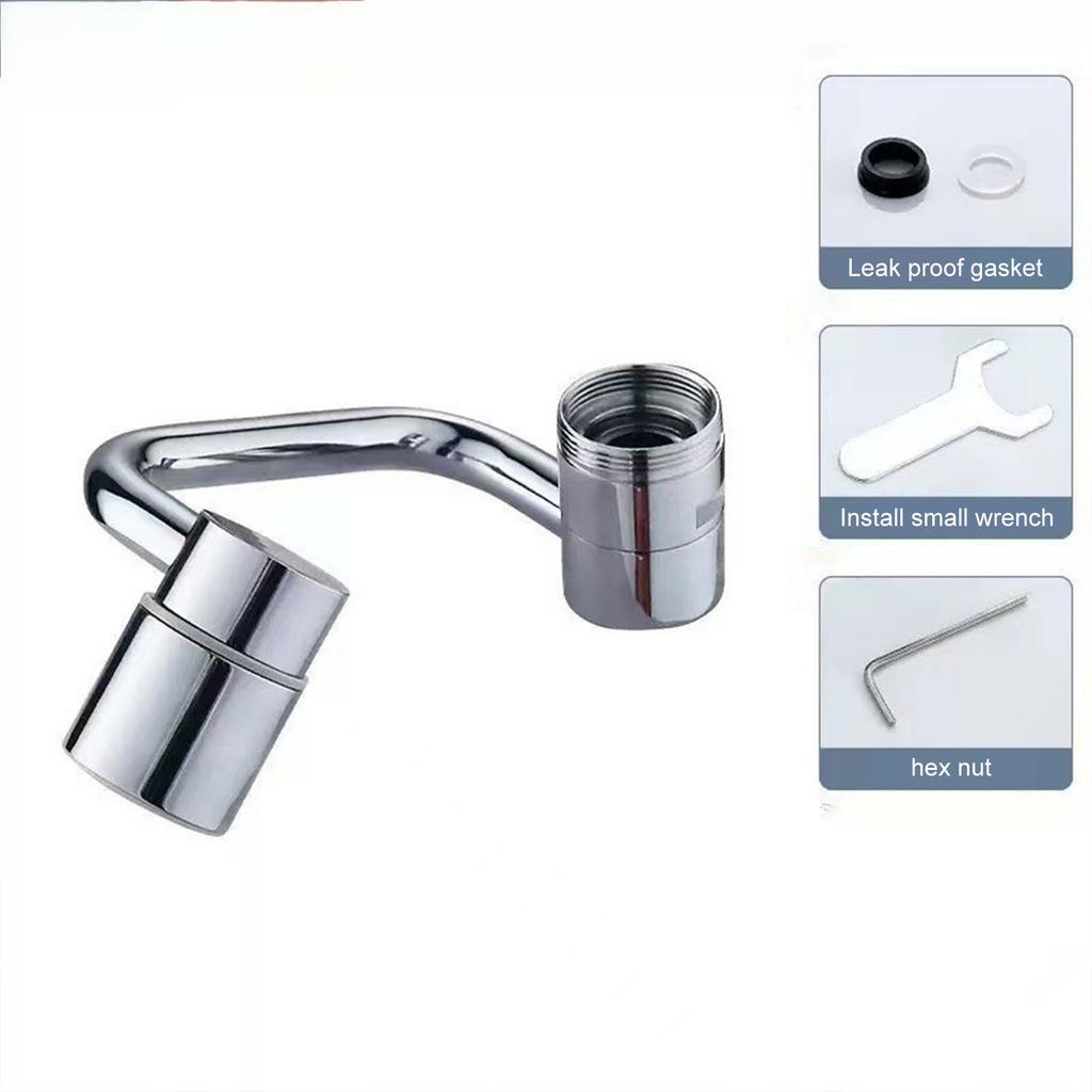 Rotatable Faucet Aerator, 1080° Swivel U Shaped Faucet Extender, Universal Sink Faucet With 2 Spray Modes For Bathroom Sink And Kitchen