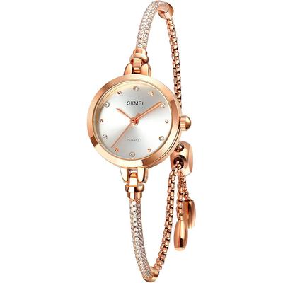 SKMEI Women's Casual Gold Bracelet Watch Waterproof Simple Quartz Fashion Timepiece