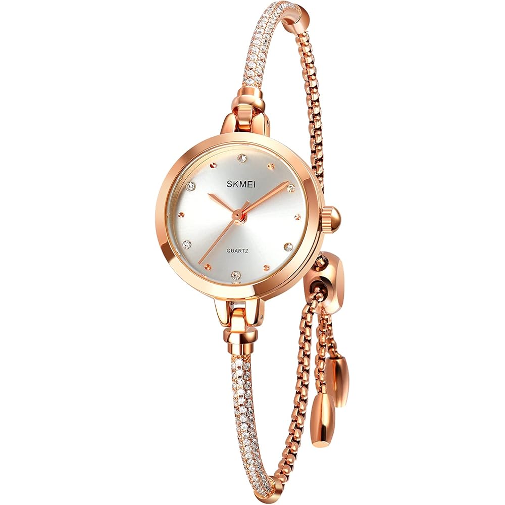 SKMEI Women s Casual Gold Bracelet Watch Waterproof Simple Quartz Fashion Timepiece