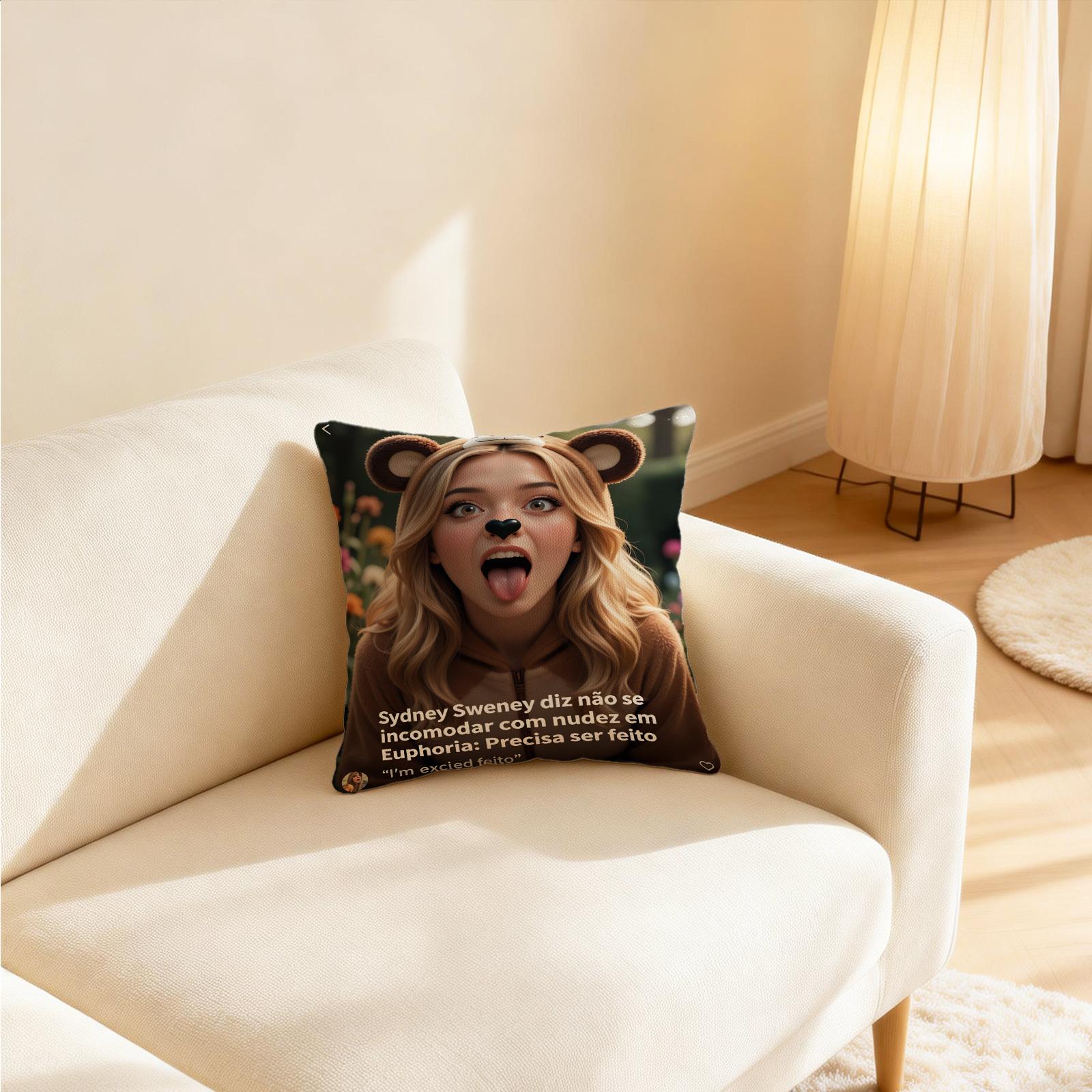 Euphoria Season 3 Woof Woof Animal Cosplay Girl Print Pillow Cover 18X18 Inch Soft Polyester Cushion Case For Sofa Bedroom Decor Peach skin 18*18(CM)-1Pcs