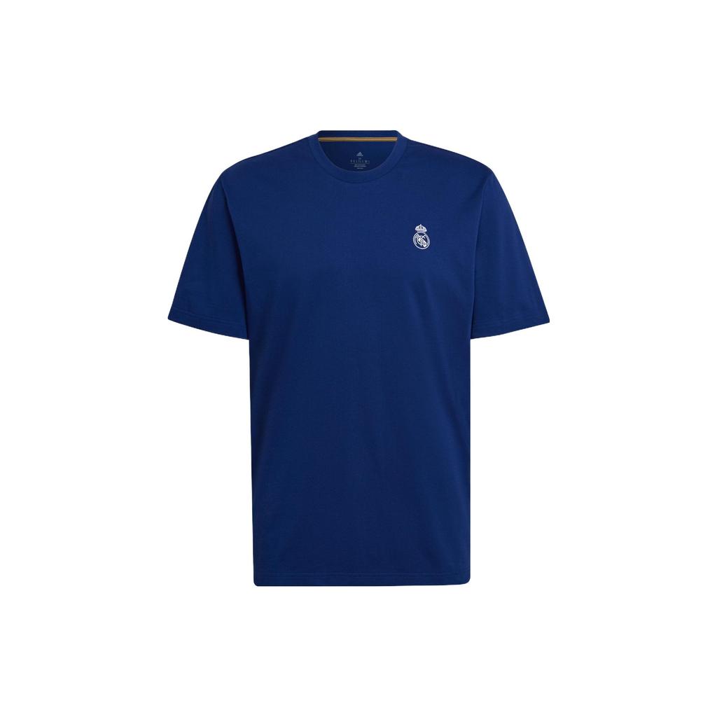 Adidas Real Madrid Football Casual Sports Short-Sleeved T-Shirt Men Tops Blue H59049