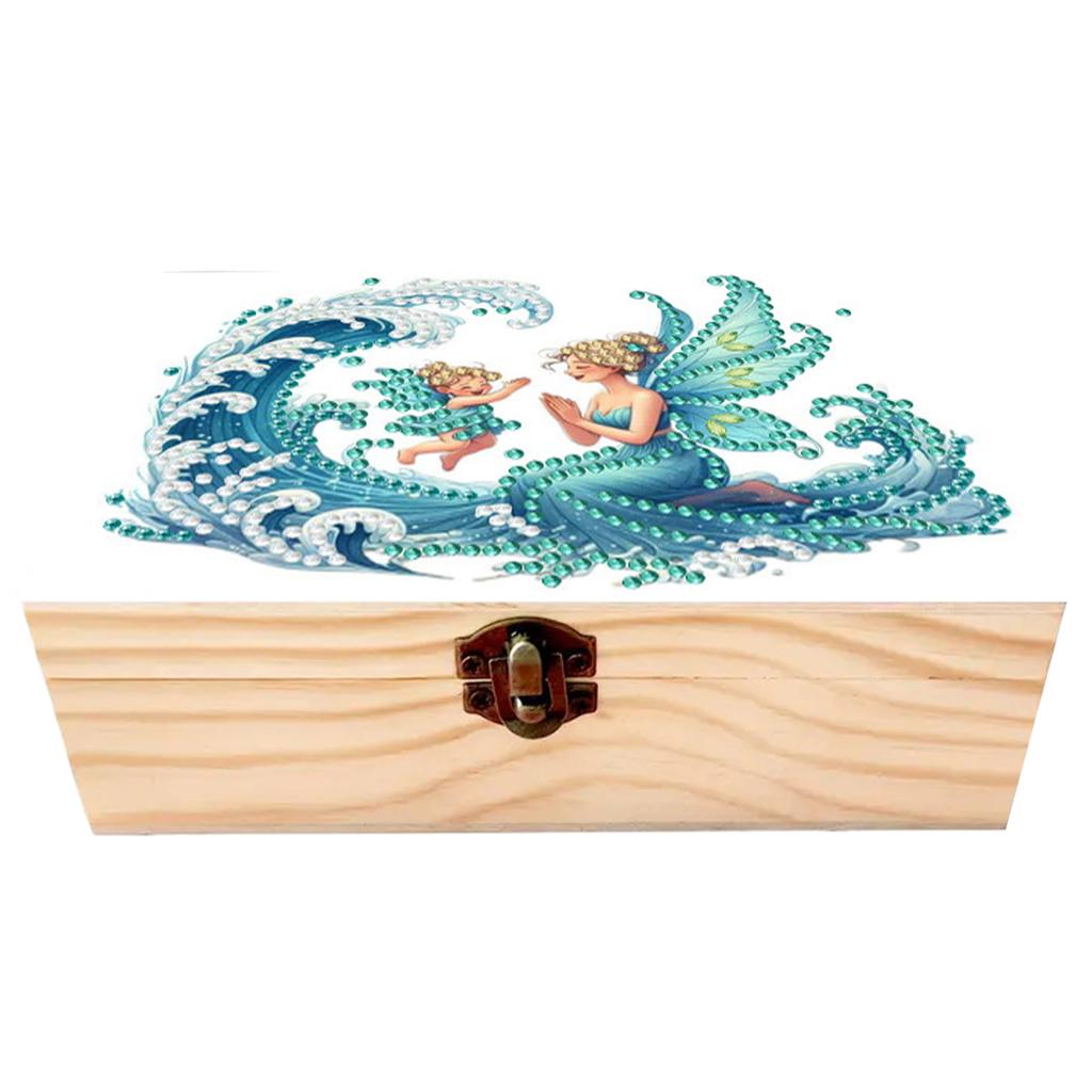 DIY Wooden 5D Diamond Art Diamond Art Storage Box DIY 5D Craft Jewelry Box for Adults Rings Beads and Jewelry Accessories
