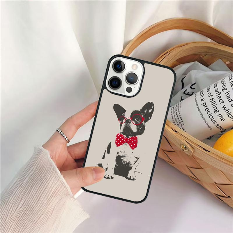 Whimsical French Bulldog Phone Case For for iPhone 17 Air 16 15 14 11 12 13 Pro MAX Plus Coque Cover Shell