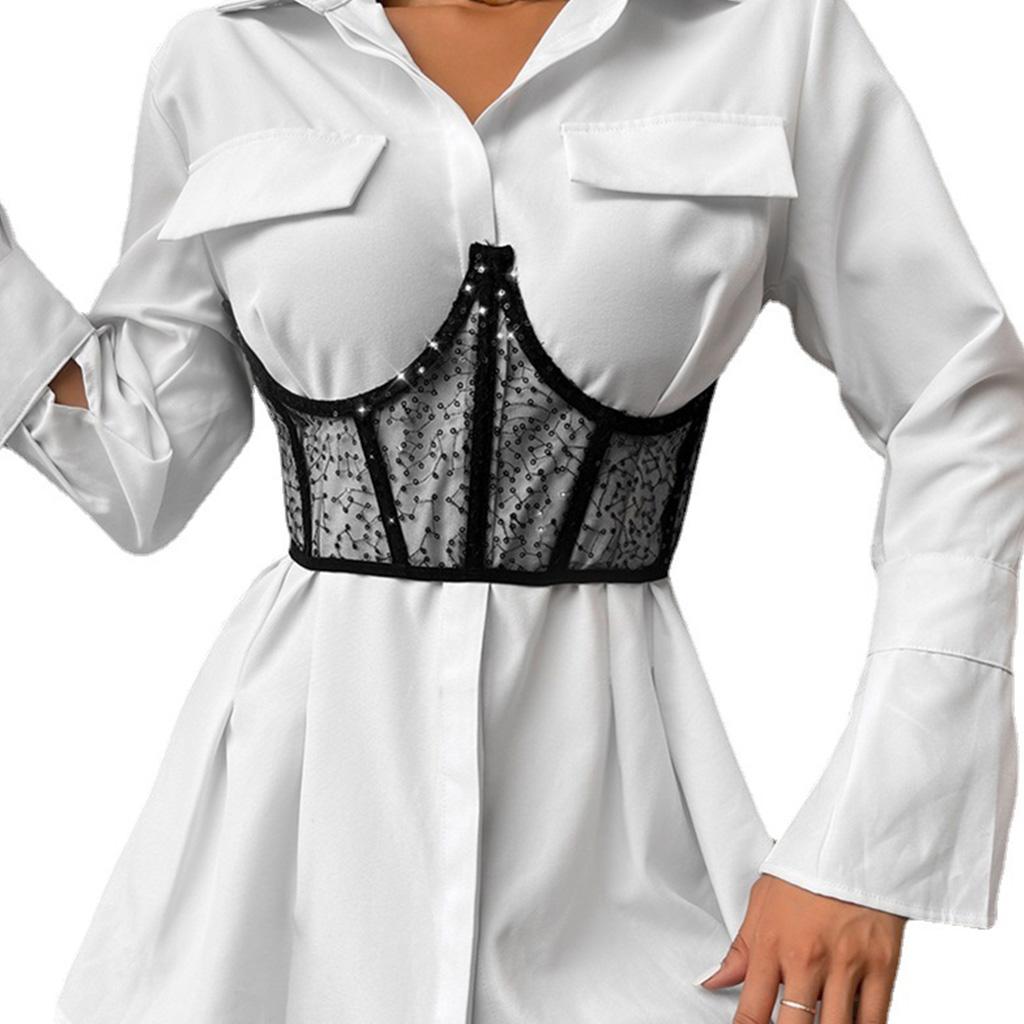 

Корсет под грудью со стальными костями, бюстье с пуш-ап, корсет для коррекции талии, корректирующее белье, ремни, черные корсетные топы для женщин S