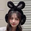 Sequins foldable rabbit ears earmuffs women's thermal earmuffs winter ear wrap ear cover ear warm rabbit ears women