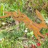 1Pc Iron Rabbit Garden Decoration Ground Insert, Jumping Wild Rabbit and Tranquil Rabbit, Garden Decoration, Outdoor Lawn, Courtya Decoration