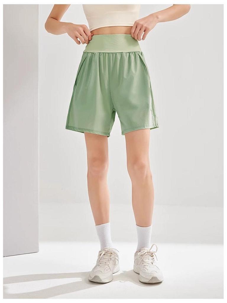 Women's Plus Size Quick Dry High Waist Sports Shorts - Summer Outerwear, Loose Fit, Running Capris.