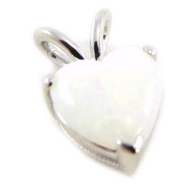 [E8672] - Pendentif Argent 'Déesse Opale' Bleu argenté (rhodié) - 8x8 mm