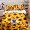 Sunflower Pet Decor Three-Piece Set Multiple Sizes kid's And adults' Bedroom Exquisite 3PC Bedding set, Gift
