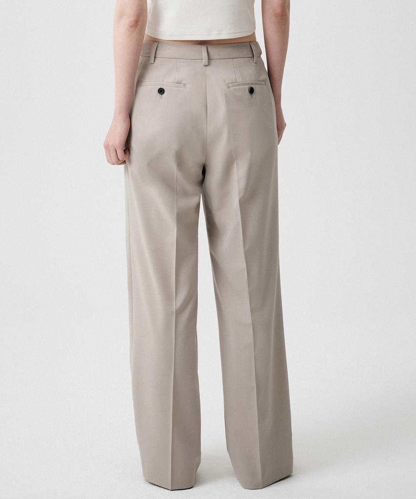 MUSINSA STANDARD WOMAN [Cooltandard] Women'S Wide Hidden Elastic Waist Slacks [Light Beige]