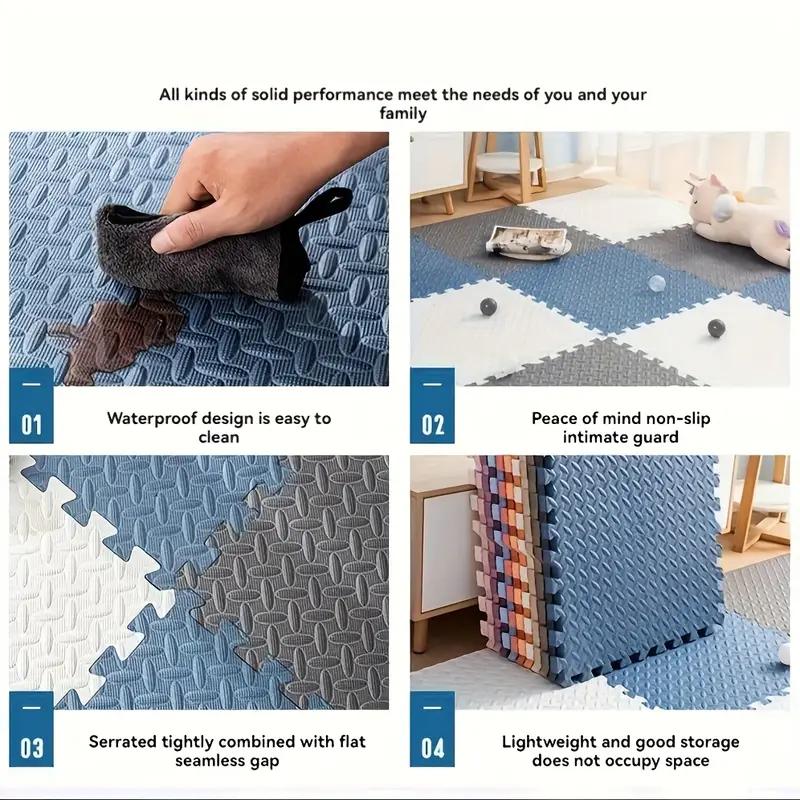 6/12 Piece Foam Puzzle Mat Baby Play Mat Soft Non Slip Interlocking Rug Suitable for Living Rooms Children's Gyms Decorate