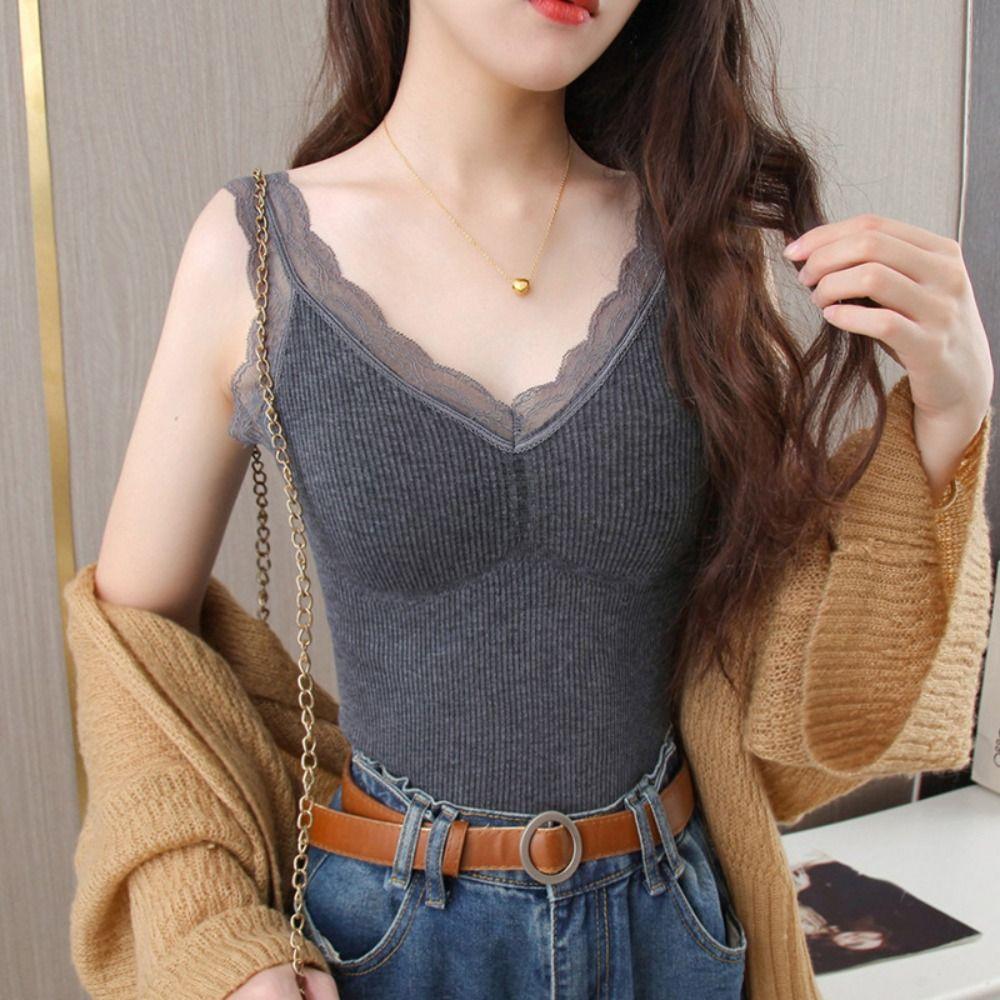 

Thermo Lingerie Underwear Vest Woman Winter Clothing New Undershirt Intimate Lace S бежевий