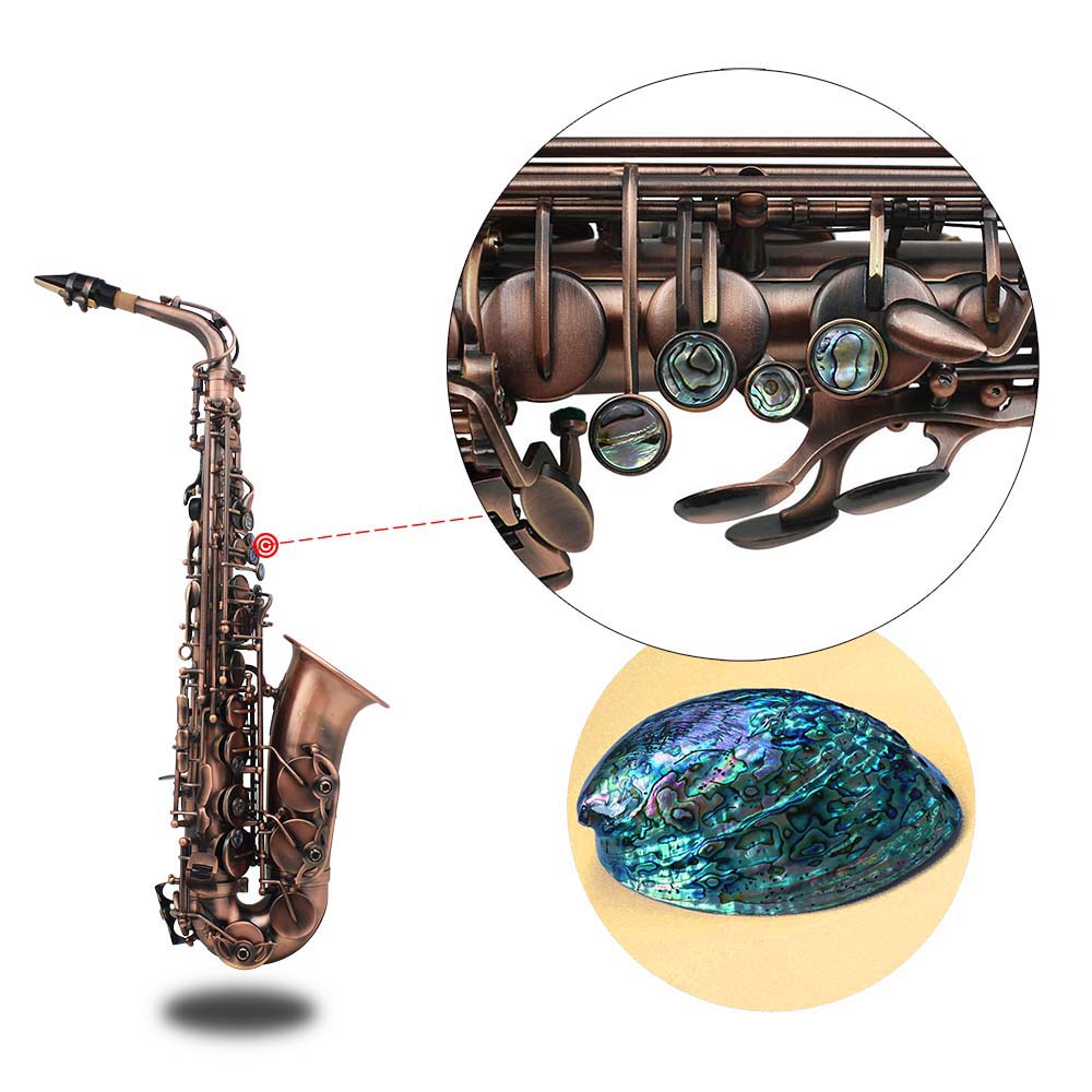 9pcs White Mother of Pearl   Key Button Inlays for  Celsius AltoCelsius Soprano Sax Saxophone