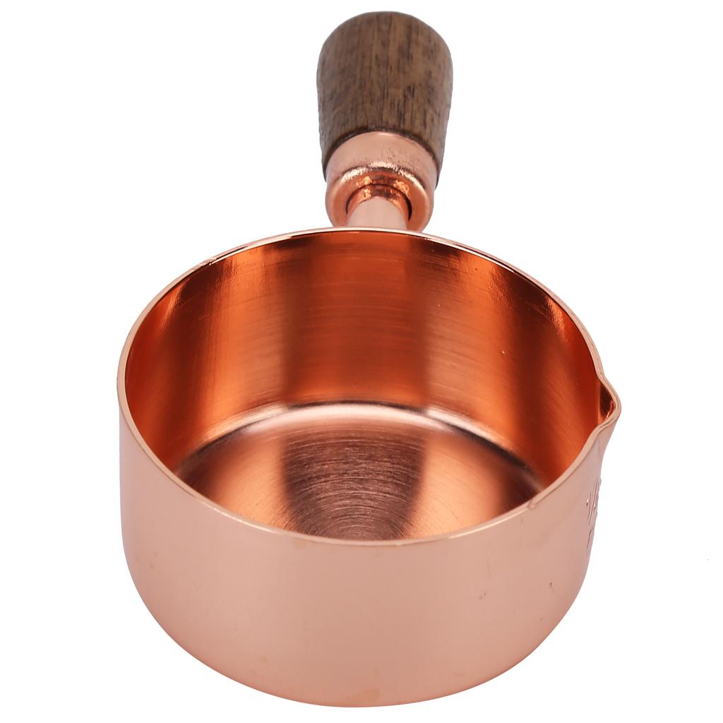 Sauce Pan Wooden Handle Rose Gold Stainless Steel Sauce Pot for Cooking Kitchen Ware1/4cup