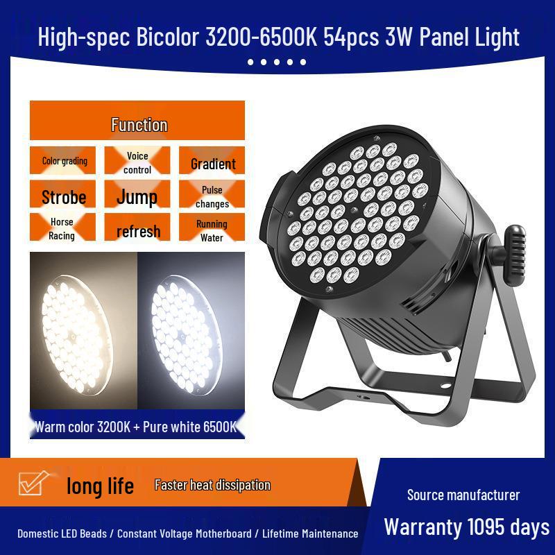 54-Piece 3W Full Color LED Stage Lights for Weddings and Events
